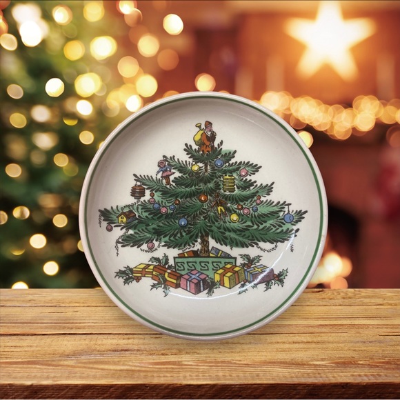Vintage NOS Spode Christmas Tree Individual Butter /Ashtray (4) Original Box - Picture 1 of 8